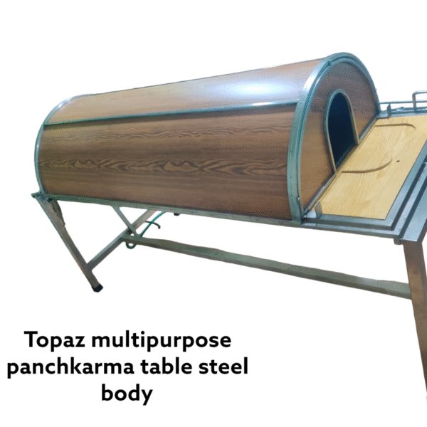 Multipurpose snehan swedan shirodhara steel body topaz table