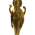 Gold (color) plated Dhanvantari statue 12 inches